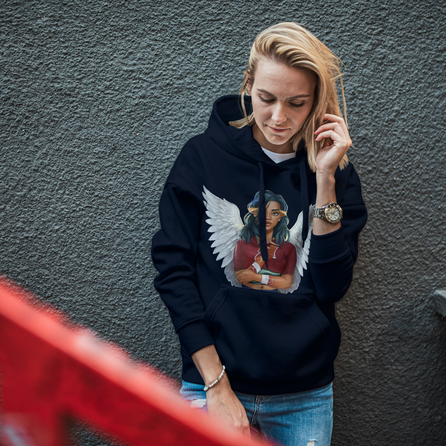 African American Hip Hop Angel Hoodie