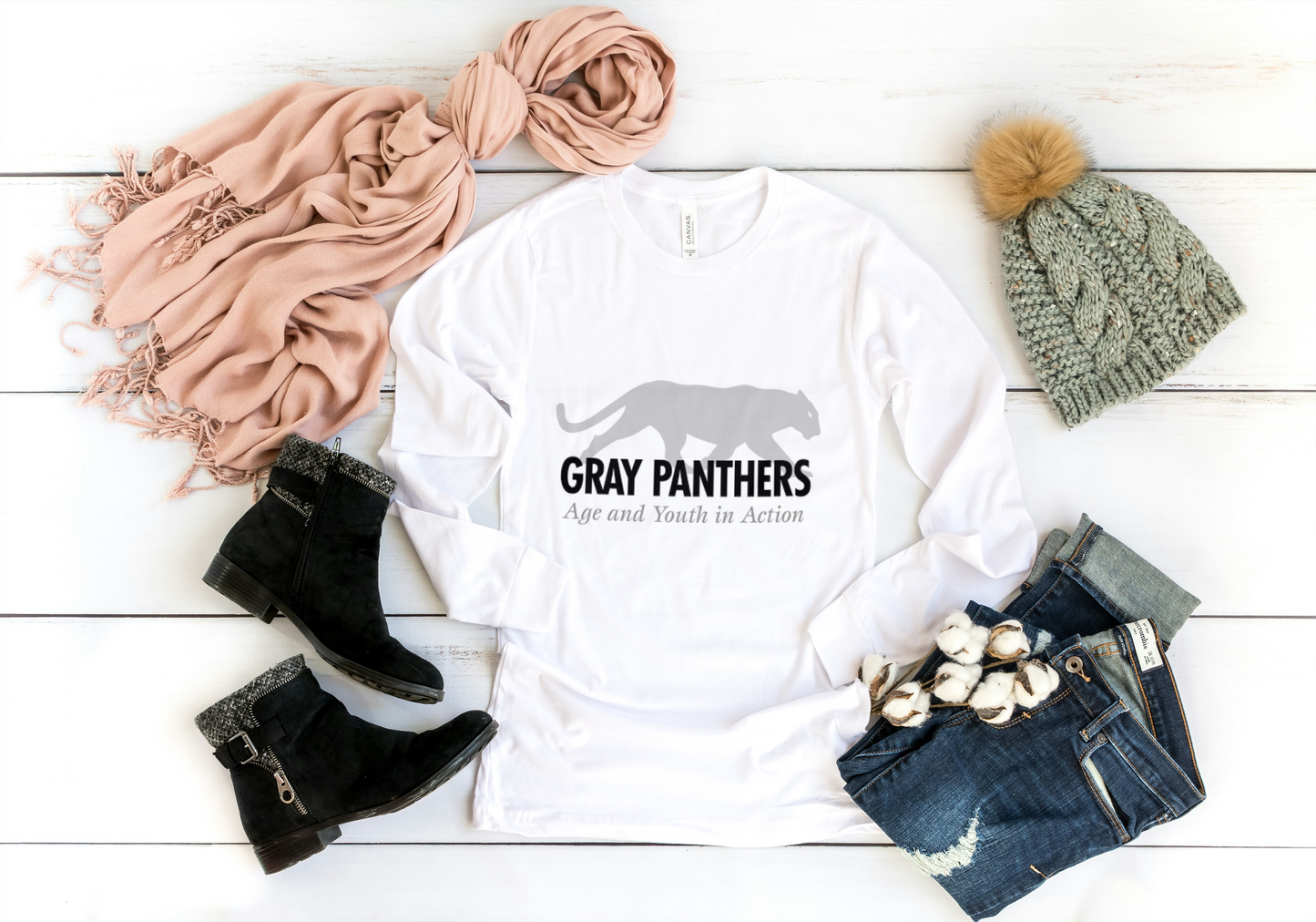 Gray Panther Club Long Sleeve T-Shirt